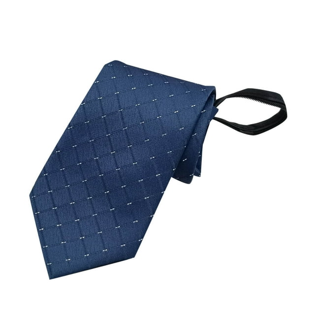 Dark Gray Men'S Fashion Business 3.15 Inch Wide Solid Color Jacquard Polyester Zipper Pre-Tied Necktie Easy Wear For Daily And Office Use In Dark Gray Shade