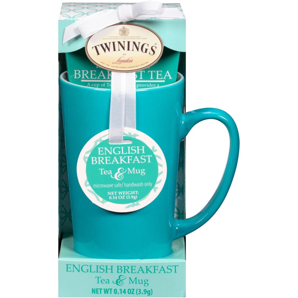 Twinings of London English Breakfast Tea & Teal Mug Holiday Gift Set, 2