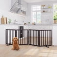 thumbnail image 4 of Smart FENDEE Foldable Dog Gate Extra Wide Dog Fence Bamboo Pet Gate for Doorway,24"H,Brown, 4 of 9