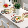 thumbnail image 6 of Ryvnso Cute Gnomes Christmas Round Plate Mats Dining Table Placemat Set of 4 for Holiday Decoration, 6 of 7