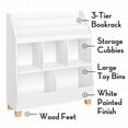 thumbnail image 5 of RiverRidge Kids Catch-All 35in Storage Organizer with Cubbies, Bins, and Bookracks - White, 5 of 9