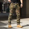 thumbnail image 2 of Wyobmus Men's Slim Fit Cargo Pants Flex Ripstop Camo Tactical Pants Lightweight Windproof Hiking Work Pants B-Olive Green, 2 of 6
