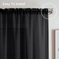 thumbnail image 4 of OVZME Black Crushed Sheer Curtains 84 inches Long 2 Panels for Bedroom Living Room, Lightweight Airy Textured Semi Sheer Drapes, Balance Light and Protect Privacy Farmhouse Decor,42Wx84L inch, Black, 4 of 7