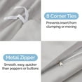 thumbnail image 5 of CGK Linens 3-Piece Premium Duvet Cover Set - Full Size Soft Comforter Cover With Zipper & Matching Pillowcases, Light Grey, 5 of 7