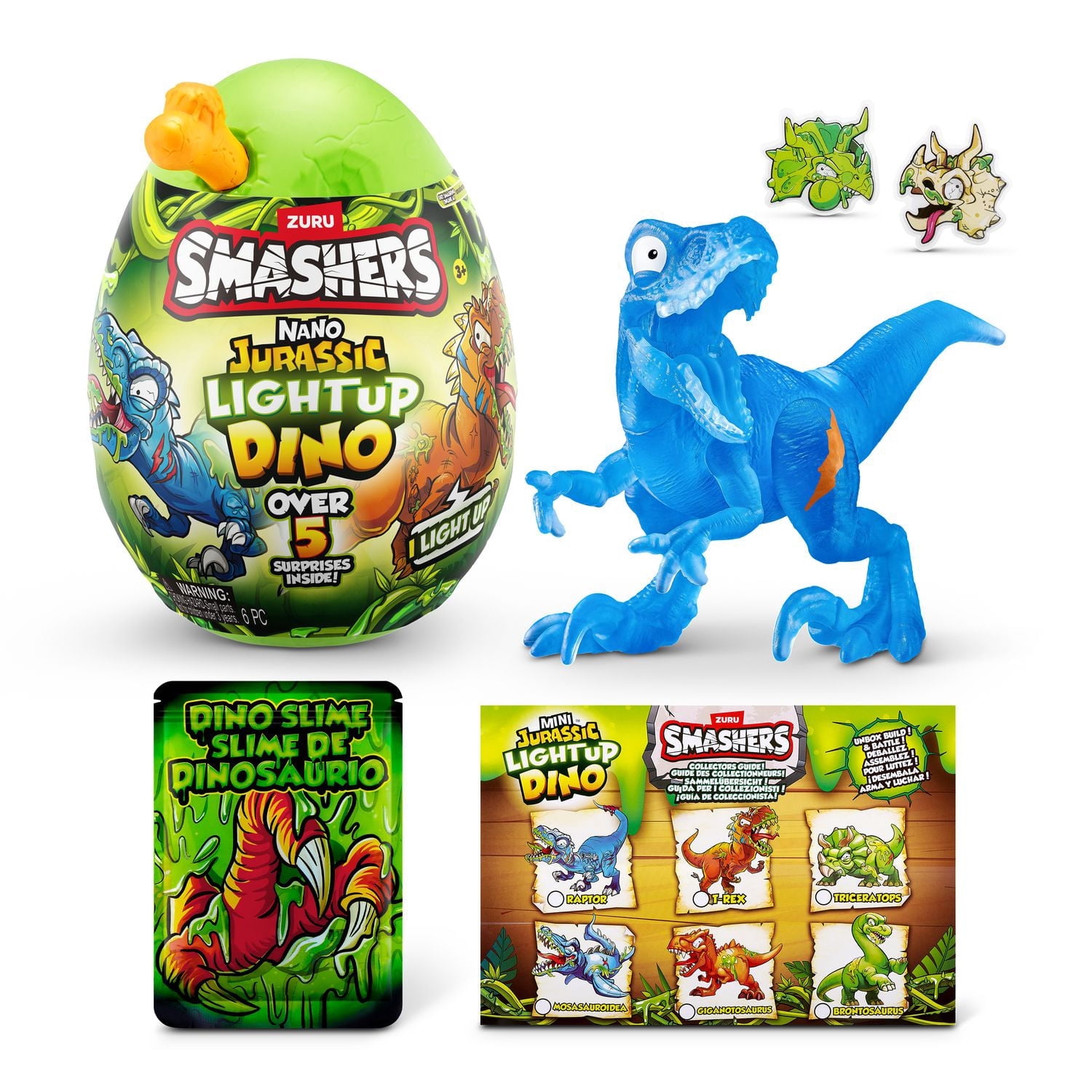 Smashers Nano Jurassic Light up Dino by ZURU, Dinosaur Themed