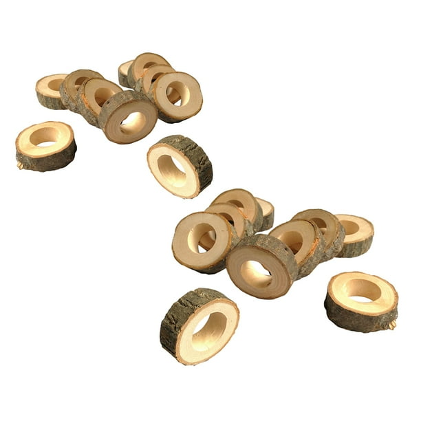 Paquete de 20 de madera, aldea creativa de madera, anillos de servilleta de madera, decoración de bodas, artesanía, Artículo, adornos para mesa de comedor Inevent HA012166-00
