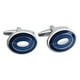 thumbnail image 3 of Gemelos de francesa para hombre, ovalado, azul, con goteo, para negocios, chapado en uñas, novio, 3 of 6