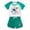 Green, variant on Bovxnpu Boys Girls Summer Outfits 2 Piece, Boys' Graphic Tee Top and Shorts Set, Children's Round Neck Short Sleeved Shirt Elastic Waist Shorts Two-piece Set 7-8 Years