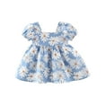 thumbnail image 2 of piuwrlz Summer Children Short Shirt Skirts 6 Months for Little Girls Dresses Floral Fashionable Dress Blue, 2 of 6