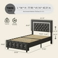 thumbnail image 6 of 4 EVER WINNER Twin Size Upholstered Bed with Diamond Headboard and Footboard, Gray, 6 of 6