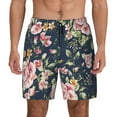thumbnail image 2 of Picia Vintage Floral pattern Mens Swim Trunks with Compression Liner Stretch Beach Shorts Quick Dry with Zipper Pockets No-Chafing Board Shorts-Medium, 2 of 9
