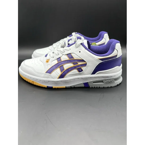 New Asics EX89 Lakers Shoes Sneakers Mens Size 8 White Gold Purple 1201A476 102