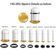 thumbnail image 2 of Atomhole 8 Pairs/16Pcs 14G-00G Glass Ear Gauges Stretching Kit Short Taper Expander Plugs Solid Tunnels Body Piercing Jewelry Set C87, 2 of 2