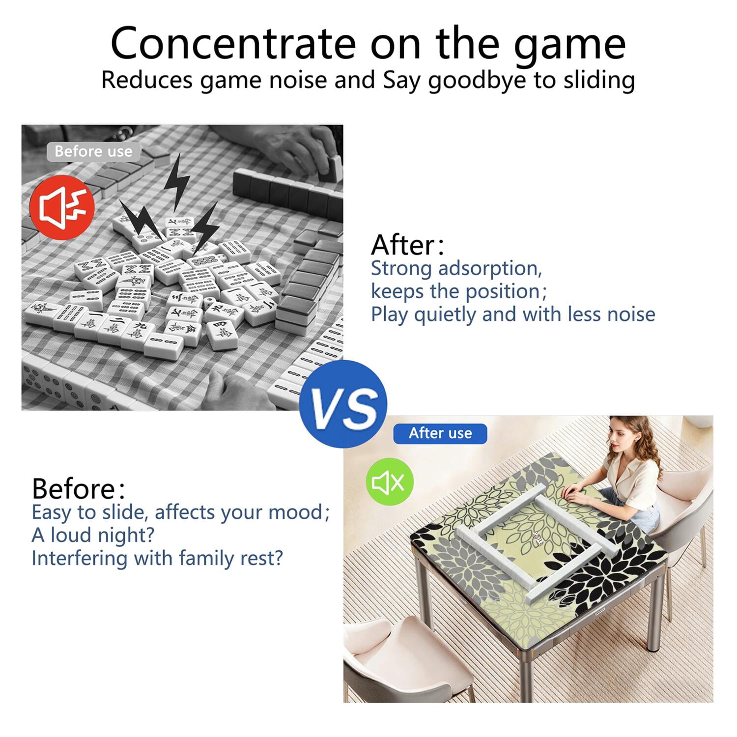 31.5 Inch Bohemian Mahjong Playing Mat Crafted from Premium Rubber Material with Anti-Slip Non-Skid Surface and Noise Dampening Features for Games