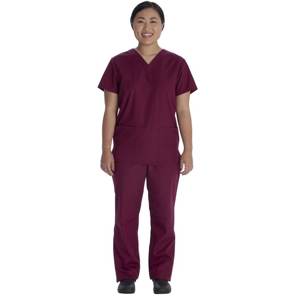 Vital Threads Men and Women Scrubs Set V-Neck Top & Drawstring Pant, VT526C