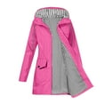 thumbnail image 2 of jtjvou Women Light Rain Jacket Waterproof Active Outdoor Trench Raincoat with Hood Lightweight Plus Size for Girls Pink L, 2 of 9