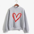 thumbnail image 2 of Gibobby Temperamento Pullover Top con estampado de corazón para mujer, sudadera estampada, Top, sudadera de manga larga, blusa, con carácter, blusa informal (Gris, XXL), 2 of 4