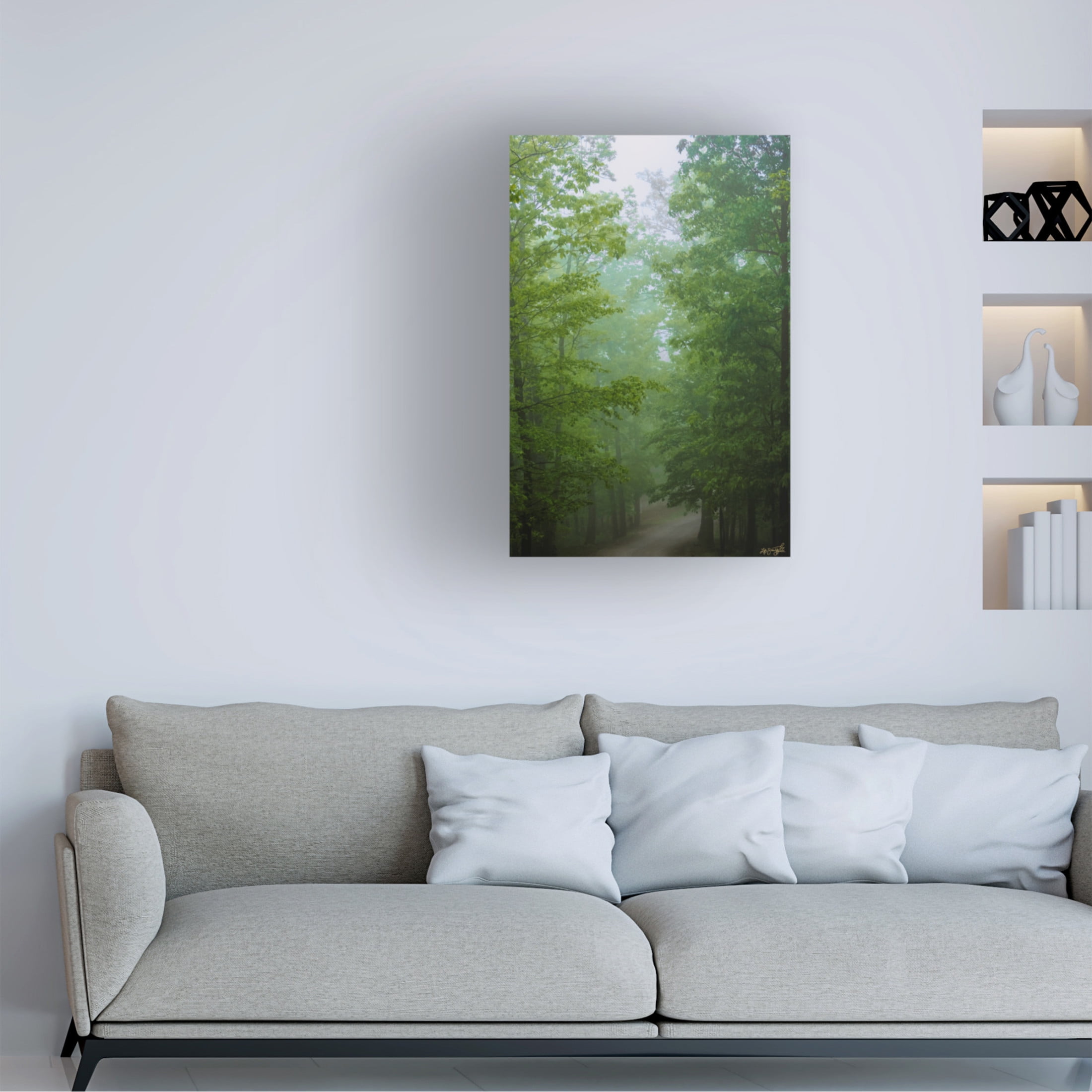 Canvas Wall Art - Life BeautifuLEE 'Green Glow Woods 2' Wall Art for Living Room, Bedroom, or Office Décor by Trademark Fine Art - 12 x 19 Inches