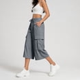 thumbnail image 6 of Eagokdc Lightweight Capri Pants for Women Loose Cotton Casual Sports Summer Wide Leg Capris With Pocket Size S-5XL, 6 of 8