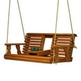 thumbnail image 5 of Porchgate Amish Heavy Duty Rollback Console Porch Swing, 5-Foot, Dark Walnut Stain, 8Ft Rope, 5 of 10
