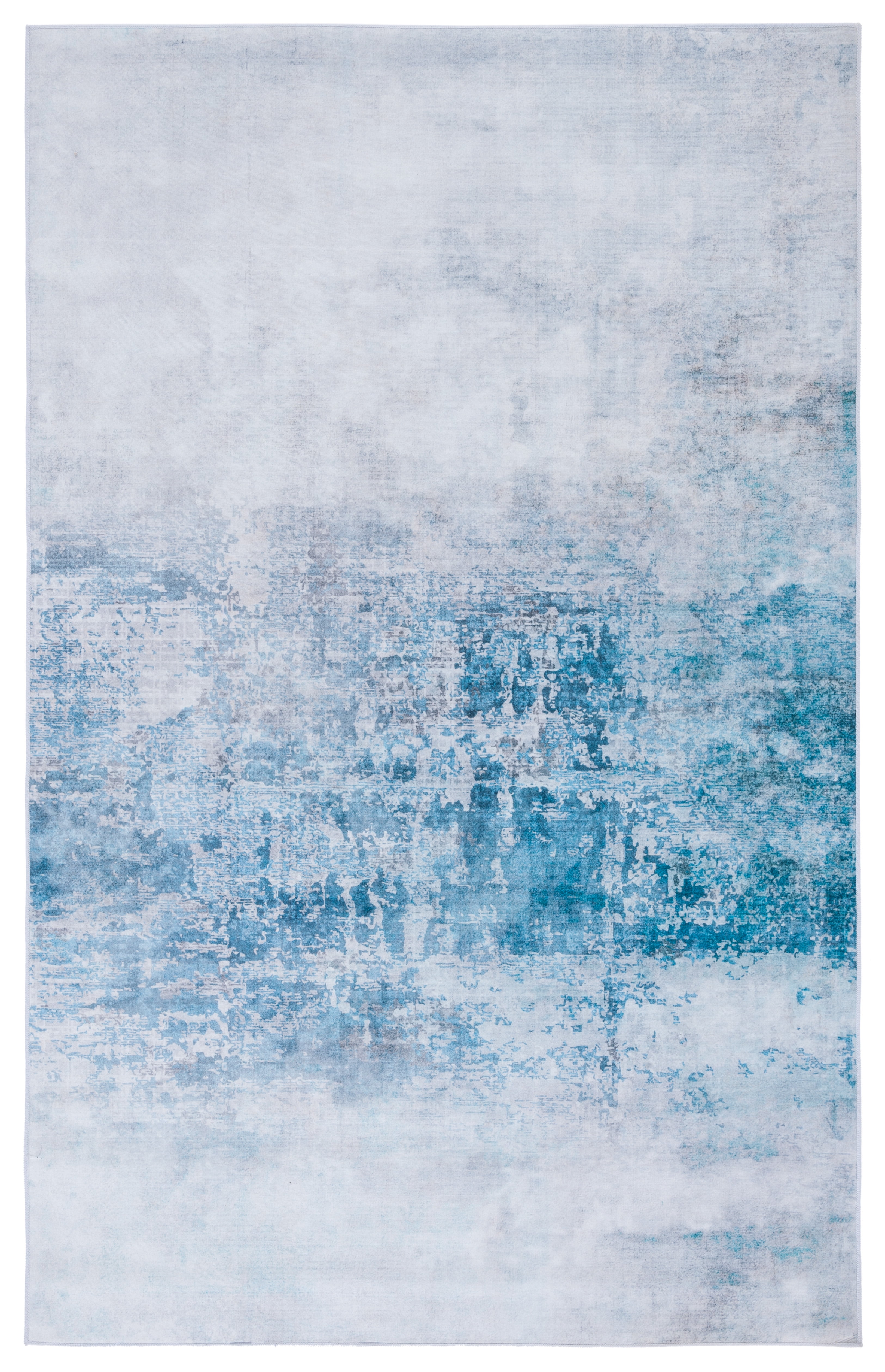 SAFAVIEH Tacoma Archer Traditional Machine Washable Area Rug, Grey/Blue, 4' x 6'