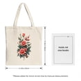 thumbnail image 3 of Floral Canvas Tote Bag with Pink Roses & Green Leaves Perfect for Shopping Travel & Parties - Stylish & Reusable, 3 of 4