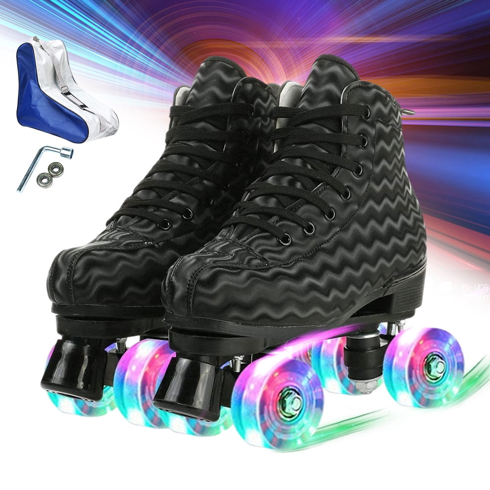 Classic High-top 4 Wheels Skating Roller Double Row Skates for Indoor and Outdoor Unisex Boys and Girls with Bag Roller Skates for Women and Mens 