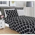 thumbnail image 2 of Elegant Comfort 6 Piece Bed Sheets Polyester King Quatrefoil Black Quatrefoil, 2 of 5