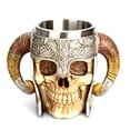 thumbnail image 3 of Toystoory Taza de café de esqueleto, tazas de cerveza vikingas Retro de acero inoxidable, asas de huesos de Halloween, jarra para beber, Teteras, 3 of 6