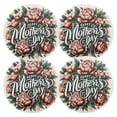 thumbnail image 2 of Flowers Mother's Day Black Round Placemats Plate Mats 15 Inch Non-Slip Heat Resistant Washable PVC Set Indoor for Kitchen Dining Table 4PCs, 2 of 6