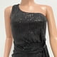 thumbnail image 3 of Vestidos de novia Prolriy para mujer, con un hombro al descubierto, lazo en la cintura, plisado, con lentejuelas, largos, 2024, negros, talla XXL, 3 of 6