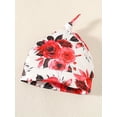 thumbnail image 3 of Zehjuhan Newborn Baby Girl Clothes Hello I'm New Here Letter Romper+Floral Pants+Hat+Headband+Gloves Coming Home Outfits, 3 of 10
