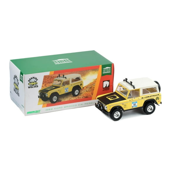 1969 Ford Bronco #141 Rebelle Rally, Yellow - Greenlight 19131 - 1/18 Scale Diecast Car