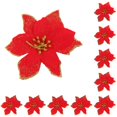 thumbnail image 3 of Ounissouiy Árbol de Navidad Decorativo Flor Falsa Desmontable Jardín de Moda Boda Festival Artificial Flores Navidad Rojo rojo navideño 10Conjunto, 3 of 6