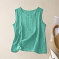 thumbnail image 2 of HAJWOH Womens Linen Tank Tops Casual Loose Sleeveless Camisoles Bohemian Pullover Tops 2026 Clothing Light Green XXXXXL, 2 of 5