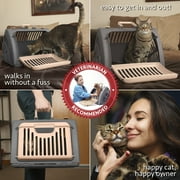 Sport Pet Designs Cat Carrier, Foldable Plastic, Medium, 25 lb Limit, Gray, 15.25 L x 18.5 W x 14.25 H