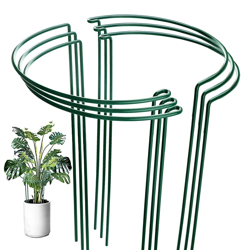 Pack of 2 Garden Ring Large Green Metal Plant Support Rings 