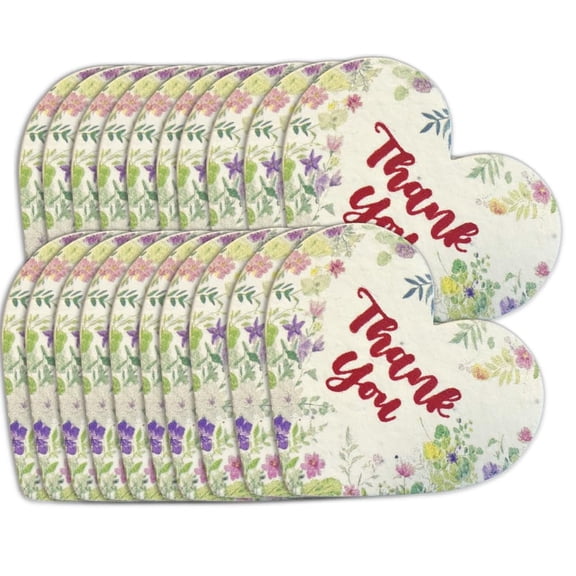 20Pack Heart Greeting Cards, Handmade Small Flower Plantable Wildflower Paper Card for Party Favors, Wedding Favors,Baby Shower Favor,Graduation Party