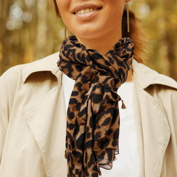 HAMPPLIES 1Pcs Coffee Long Style Cotton Scarf Shawl Wrap For Women Autumn Winter Fashion Accessory