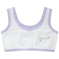 thumbnail image 2 of iixpin Girls Sports Bra Kids Cute Print Unpadded Crop Top Cotton Soft Seamless Cami Bralette Undershirts White 13-14, 2 of 7