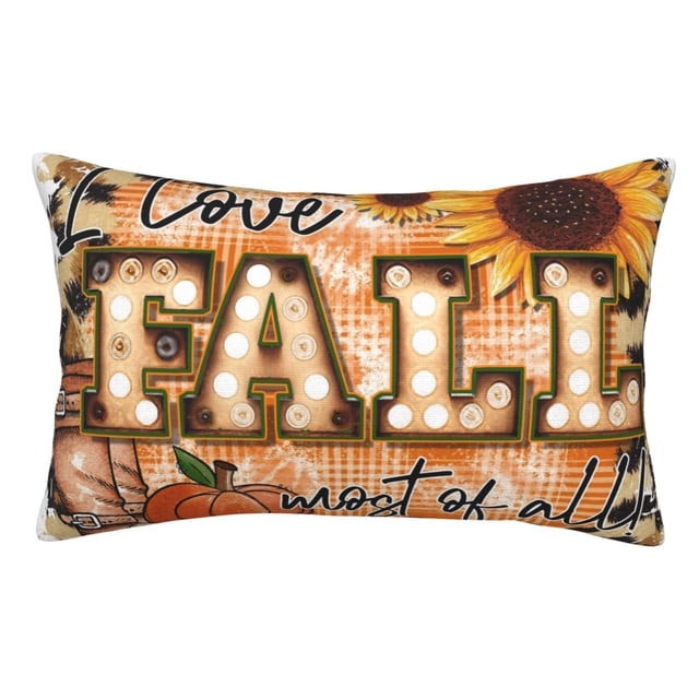 Balery I Love Fall Most Of All Funda de Cojín Estampada, Regalos para Mujeres, Regalos de Amor para Ella, Regalos para Novia o Esposa, Funda de Almohada-20"x30"