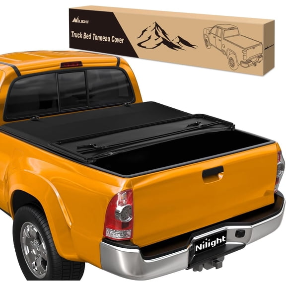 Nilight Truck Bed Tonneau Cover Soft Tri-fold Compatible with Toyota Tacoma 2005 2006 2007 2008 2009 2010 2011 2012 2013 2014 2015-5ft