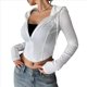 thumbnail image 2 of Chaqueta Corta Ligera con Capucha, Cremallera y Cordón de Larga para Mujer M, 2 of 10