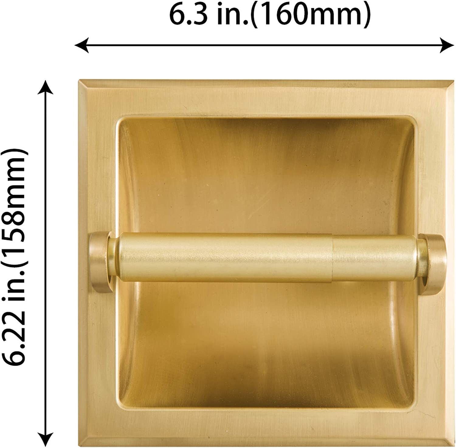 Recessed Toilet Paper Holder Wall Mounted Heavy Duty Metal Toilet Paper Roll