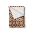 thumbnail image 2 of Moroccan Soft Flannel Fleece Blanket, Portuguese Azulejo Style Mosaic Tiles with Traditional Classic Curls, Cozy Plush for Indoor and Outdoor Use, 50" x 60", Ginger Purple and Cream, by Ambesonne, 2 of 6