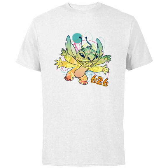 Disney Stitch Beach Vibes 626 Alien Fun in the Sun - Short Sleeve Cotton T-Shirt for Adults - Customized-White