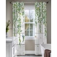 thumbnail image 4 of Spring Botanical Sheer Curtains 84 Inch Length 2 Panels Set for Living Room/Bedroom, Watercolor Leaves Flowers Birds Gray Wood Kitchen Curtains Grommet Semi-Sheer Curtains Window Treatments 52"x84"x2, 4 of 7