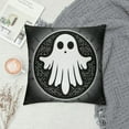Ulloord Halloween Ghost Throw Pillow Cover Black and White Stripes with