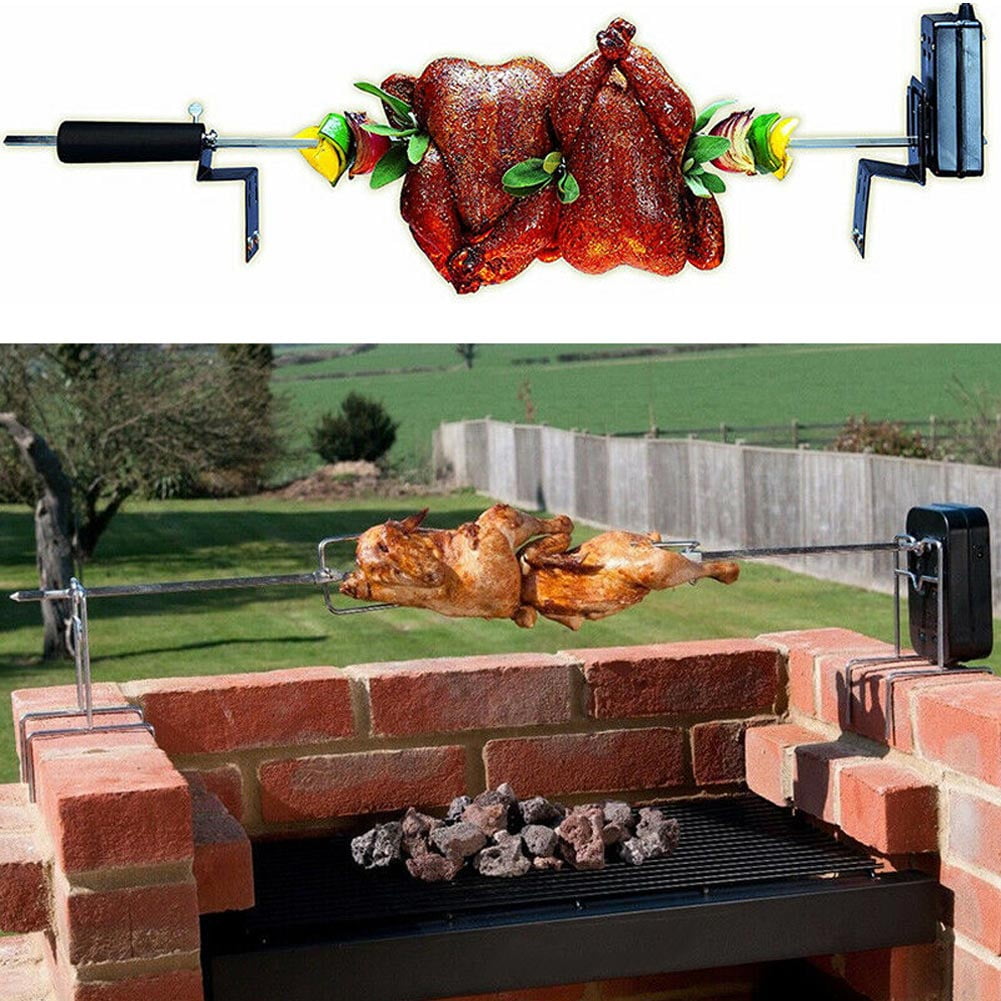 Battery Barbecue Rotisserie Spit Universal Kit Roast Grill Motor~ BBQ Electric 