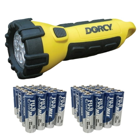 Dorcy 41-2510 55-Lumen 4-LED Carabiner Waterproof Flashlight & UPG AA 50 PK